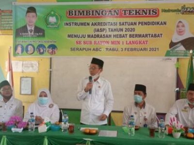 Kakan Kemenag Langkat  Sosialisasikan Prokes 5M dan IASP 2020 Di MIN 1 Langkat