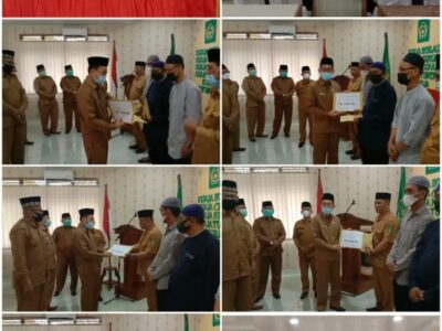 Kemenag Langkat Serahkan Bantuan Kepada Masjid/Musholla Dan Yayasan Pendidikan Agama