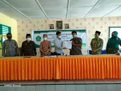 Kakan Kemenag Langkat hadiri Penandatanganan Kontrak Paket Pekerjaan Kontruksi Pembangunan Asrama MAN 1 Langkat