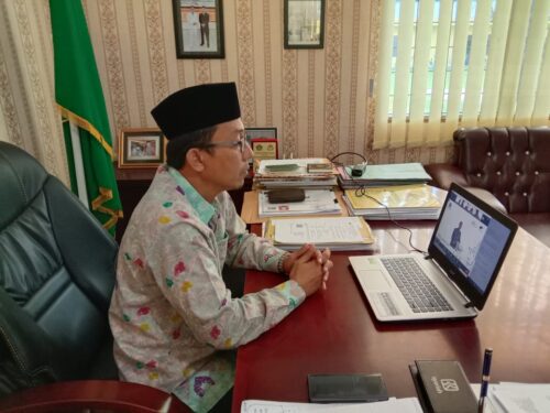 You are currently viewing Kakan Kemenag Langkat Ikuti webinar Komitmen Kemenag Meningkatkan Integritas dan Budaya Anti Korupsi