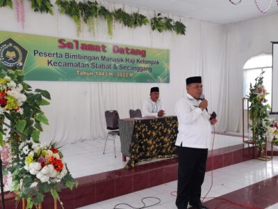 Kasi PHU Kemenag Langkat Isi Manasik Haji Wilayah Langkat Hilir Zona 1