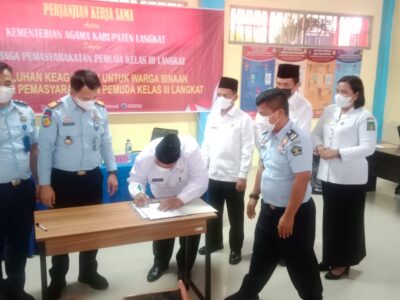 Kemenag Langkat dan Lapas Pemuda Langkat Tanda Tangani Perjanjian Kerja Sama Keagamaan