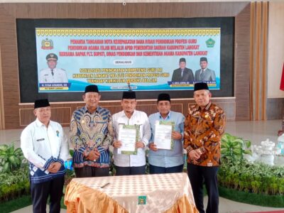 Tingkatkan Profesionalime Guru PAI, Kemenag Langkat Tandatangani Nota Kesepakatan dengan Pemkab Langkat