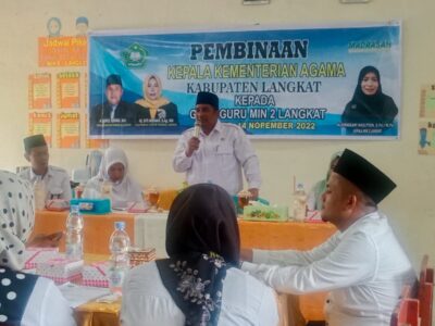 Beri Pembinaan di MIN 2 Langkat, Kakan Kemenag Ajak dan Dukung Program Kemeterian Agama