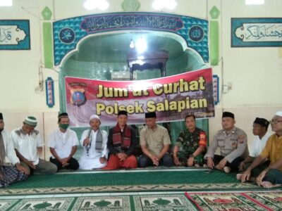 Ka. KUA Salapian Imam Sholat Ghaib dan hadiri Curhat Polsek Salapian