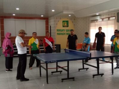 Ramaikan HAB Ke 77, Kemenag Langkat Gelar Pertandingan Tenis Meja